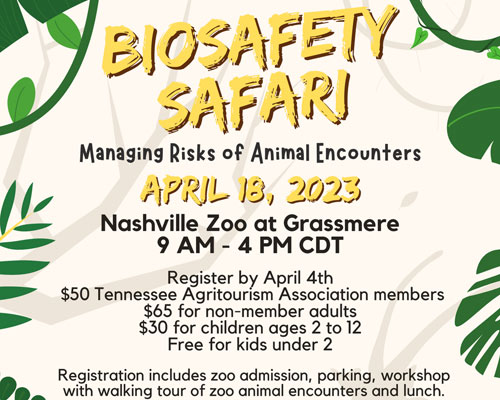 2023 Biosafety Safari Flyer - April 18 at Nashville Zoo