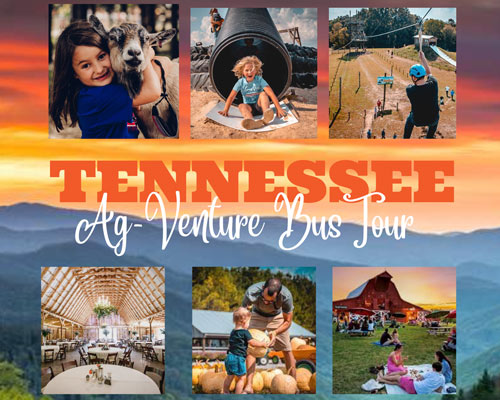2023 Tennessee Agventure Bus Tour promo (photo collage of farms and activities)
